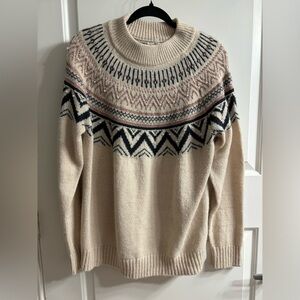 Maurice’s Pearl Fair Isle Mock Neck Sweater Size XL